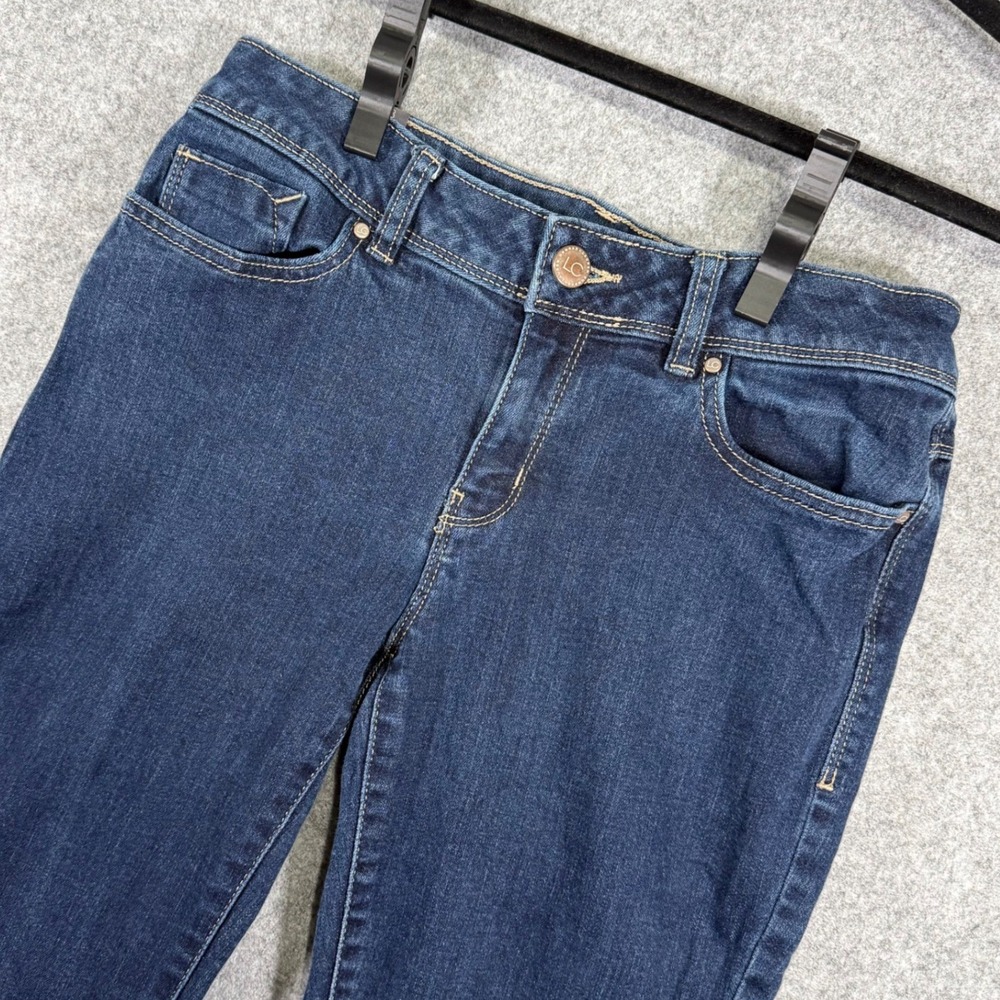 LC Lauren Conrad Straight Leg Jeans Women Size 8 Dark Wash Blue Mid Rise Denim